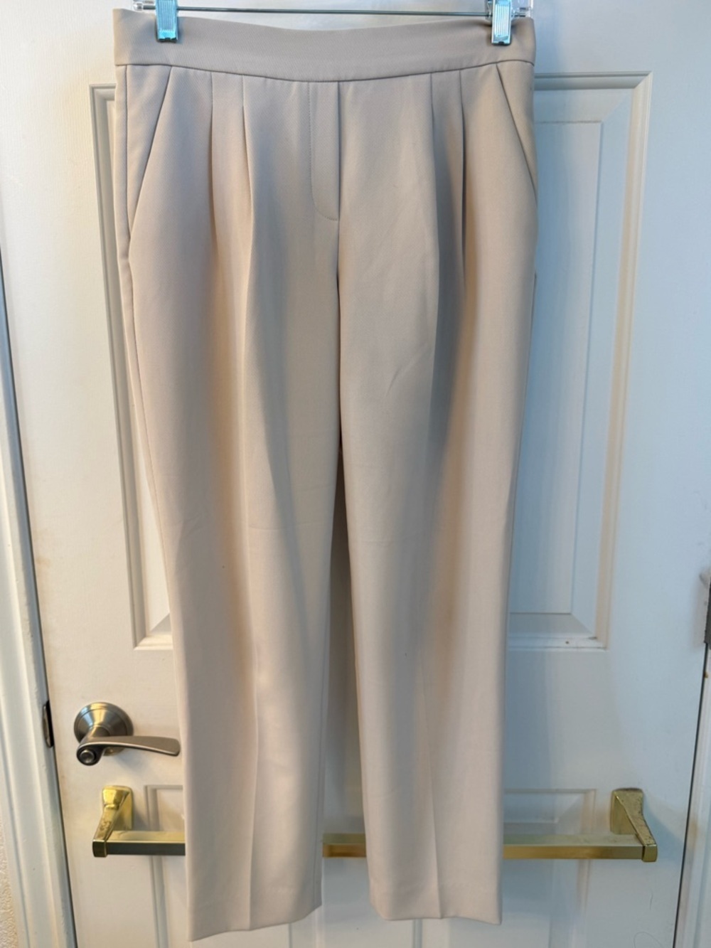 Babaton Women’s Beige Tailored Pleat Front Pants